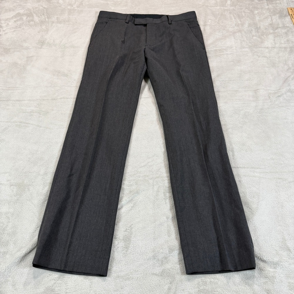 Banana Republic Mens 31x30 Tailored Slim Fit Gray Wool Dress Pants Casual Preppy